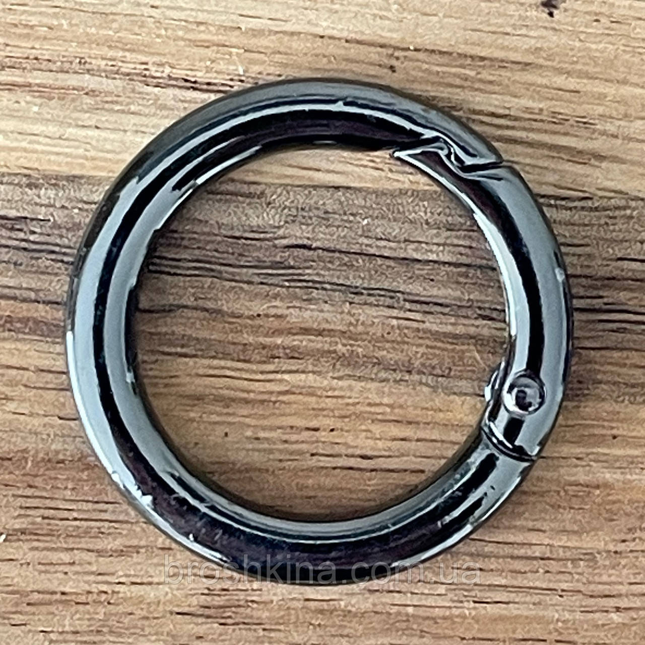Карабін кільце для сумки Ø всередині 25*5 мм ГРАФІТ, фото 1