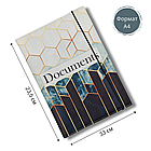 Документниця папка органайзер для документів А4 з принтом ромбики, фото 2