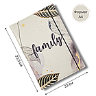 Документниця папка-органайзер A4 бежева з принтом листочки, фото 2