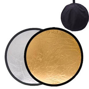 Фотовідбивач, рефлектор 2 в 1 золото + срібло 30 см