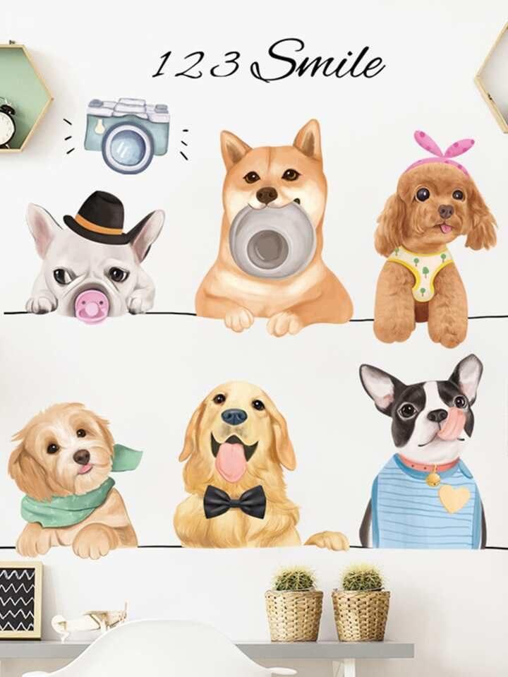 Наклейка вінілові Собачки Smile (лист 60 х 90 см) Б27-3