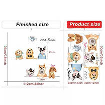 Наклейка вінілові Собачки Smile (лист 60 х 90 см) Б27-3, фото 2