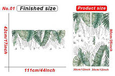 Вінілові наклейки Великі зелене листя папороті (лист 60 х 90 см) Б79-12, фото 2