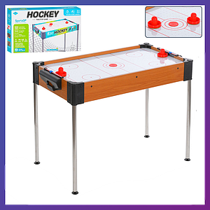 Дитяча підлогова гра аерохокей 2558 дерев'яний на ніжках