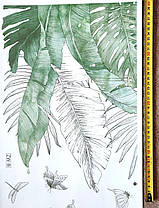 Вінілові наклейки Великі зелене листя папороті (лист 60 х 90 см) Б79-12, фото 5