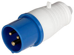 Силова вилка 2Р+РЕ 16А, ССІ-013 GISELT IP44, для 220 В G-SLEE-013, переносна