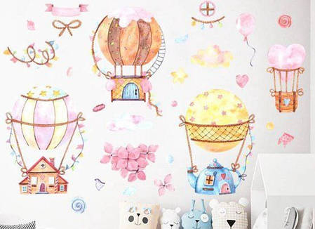 Декоративні наклейки BRUP 4 повітряних кулі (лист 60 х 90 см) Б156-37, фото 1