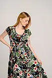 Сукня Azuri віскоза довга принт квіти 44 чорна, фото 5