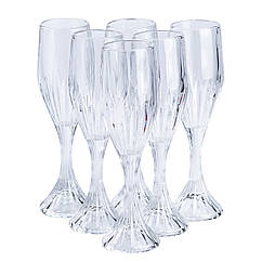 Набір келихів для шампанського 6 шт по 175 мл з товстого скла HP551