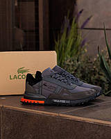 Сірі чоловічі текстильні кросівки Lacoste Elite Active Grey Orange  Демісезонні кросівки Лакоста
