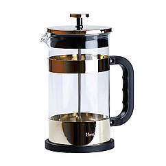 Заварник для чаю 1 літр френч пресом скляний Золотий HP33538GL