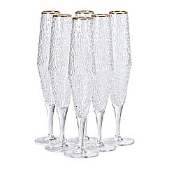 Келихи для шампанського 250 мл, висока ніжка, набір із 6 штук HP-16-4