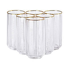 Набір з 6 склянок, 400 мл, для лимонаду, води, соку та коктейлів HP-16-12