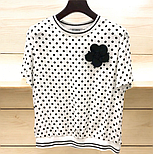 Оригінальна літня жіноча світла футболка блуза LIDA з гарним принтом горох і квіткою, фото 4