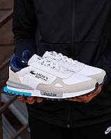 Бежеві чоловічі текстильні кросівки Lacoste Elite Active White Beige Blue  Демісезонні кросівки Лакоста