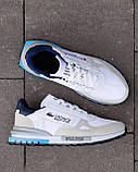 Бежеві чоловічі текстильні кросівки Lacoste Elite Active White Beige Blue  Демісезонні кросівки Лакоста, фото 9