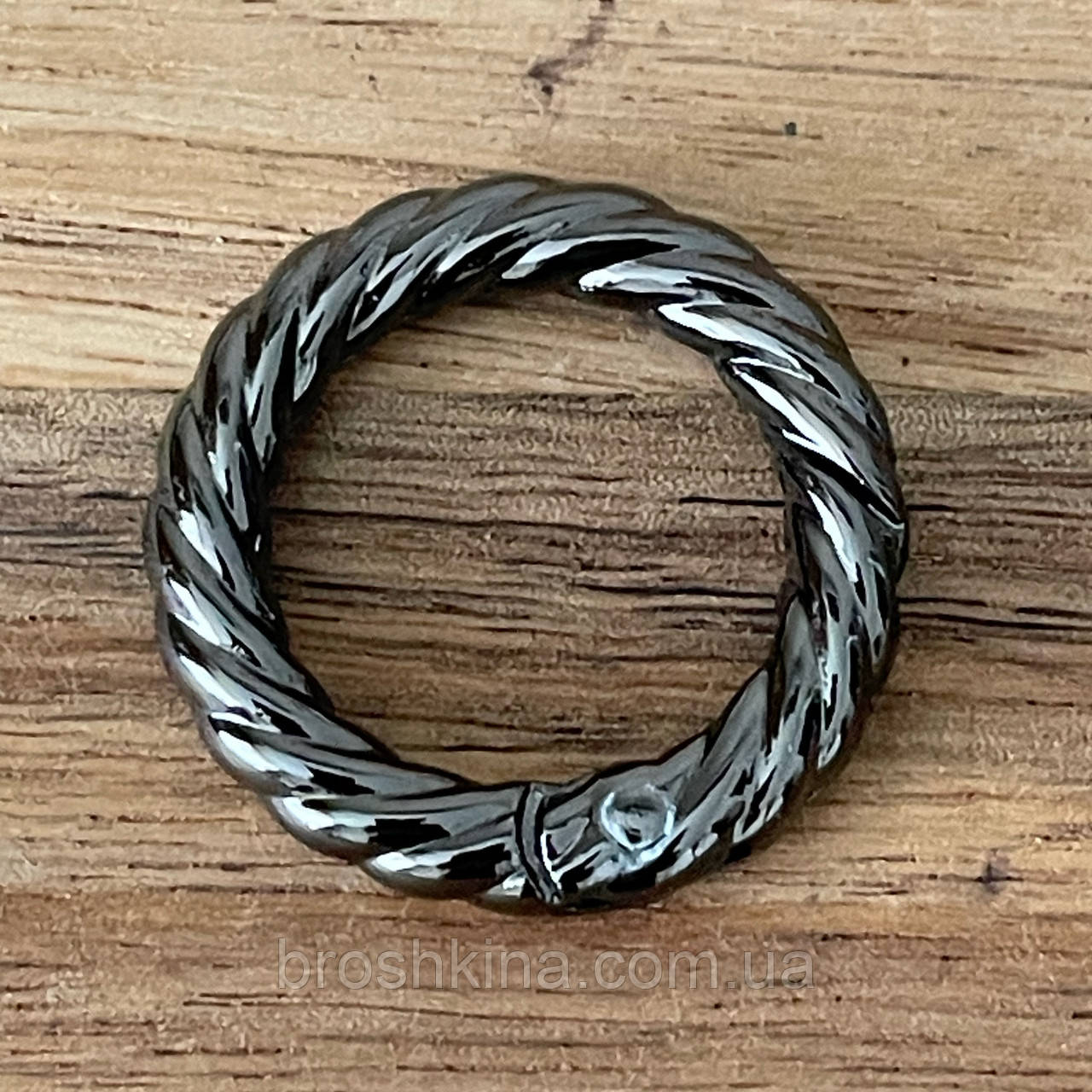 Карабін кільце АЖУРНЕ для сумки Ø всередині 20*4 мм ГРАФІТ, фото 1