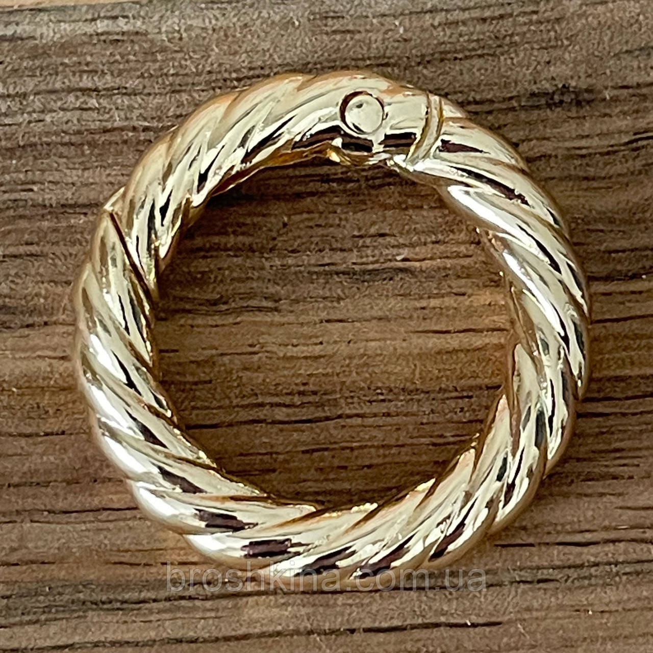 Карабін кільце АЖУРНЕ для сумки Ø всередині 20*4 мм ЗОЛОТО, фото 1