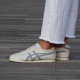 Бежеві шкіряні жіночі кросівки Asics Onitsuka Tiger Mexico 66 Slip-on Beige Blue -  демісезонні кеди асікс купити, фото 2