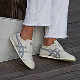 Бежеві шкіряні жіночі кросівки Asics Onitsuka Tiger Mexico 66 Slip-on Beige Blue -  демісезонні кеди асікс купити, фото 3