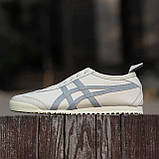 Бежеві шкіряні жіночі кросівки Asics Onitsuka Tiger Mexico 66 Slip-on Beige Blue -  демісезонні кеди асікс купити, фото 4