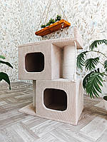 Будиночок кігтеточка з лежанкою для двох, трьох кішок 65 * 35 см
