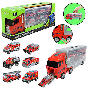 006-2 PS Трейлер АВТОПРОМ с машинками короб. 34, 5*14, 9*9, 5с