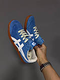 Сині замшеві жіночі кросівки ASICS ONITSUKA TIGER BLUE / WHITE Демісезонні кеди Асікс Тайгер купити, фото 2