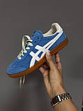 Сині замшеві жіночі кросівки ASICS ONITSUKA TIGER BLUE / WHITE Демісезонні кеди Асікс Тайгер купити, фото 3