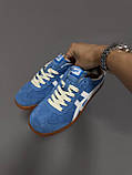Сині замшеві жіночі кросівки ASICS ONITSUKA TIGER BLUE / WHITE Демісезонні кеди Асікс Тайгер купити, фото 8