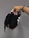 Чорні замшеві жіночі кросівки ASICS ONITSUKA TIGER BLACK / WHITE / GUM Демісезонні кеди Асікс Тайгер, фото 4