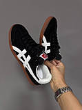 Чорні замшеві жіночі кросівки ASICS ONITSUKA TIGER BLACK / WHITE / GUM Демісезонні кеди Асікс Тайгер, фото 7