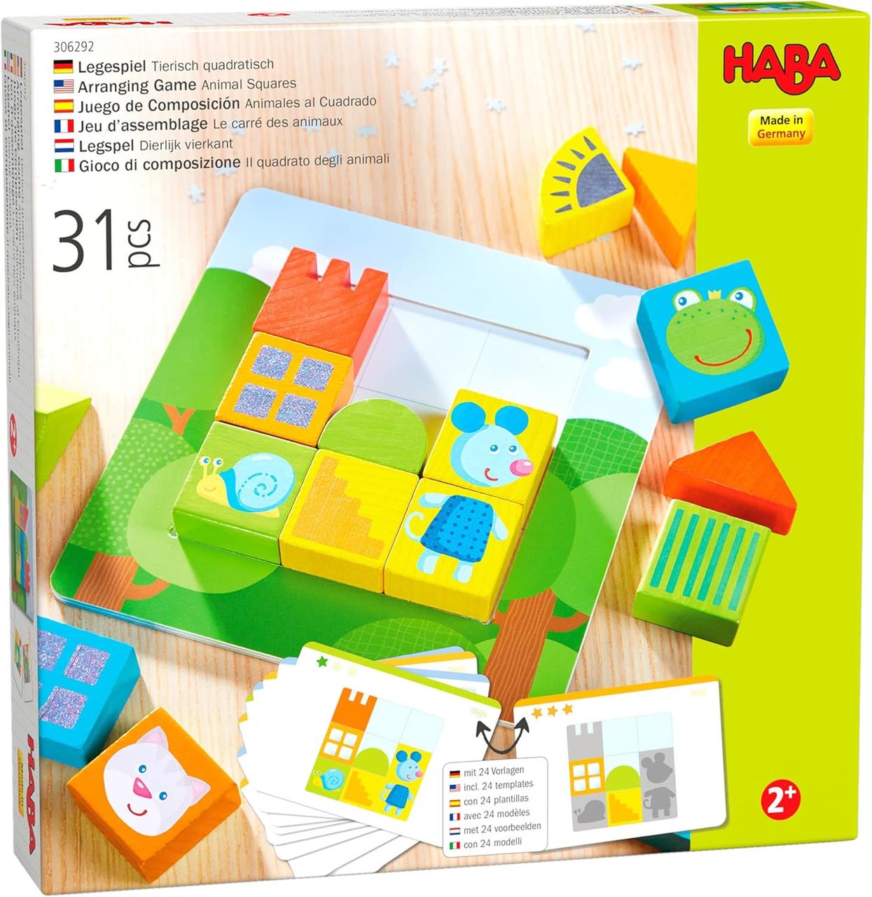 Гра на просторове мислення Тварини у квадраті, 2+. Haba Legespiel Tierisch quadratisch