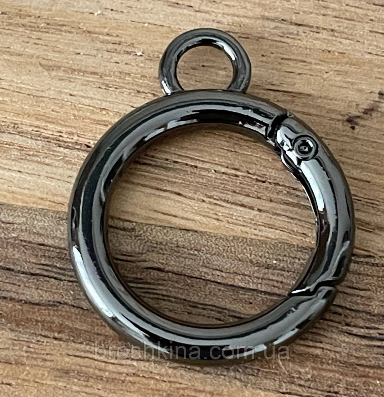 Карабін кільце для сумки Ø всередині 20*3 мм ГРАФІТ, фото 1