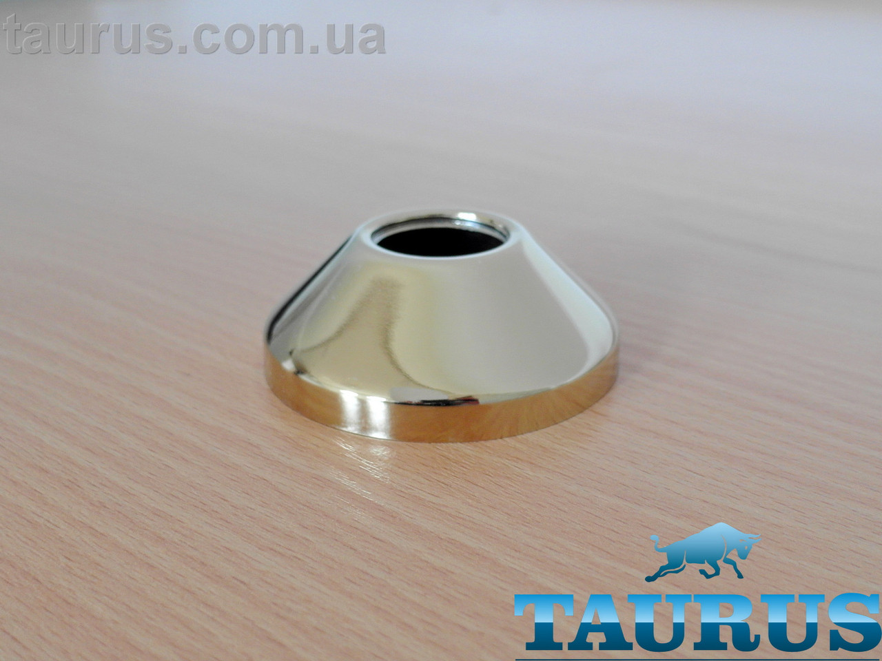 Золотий фланець Конус ThermoPulse Gold розмір D70 мм / висота 25 мм, під внутрішній розмір 3/4" (26мм). Латунь, фото 1