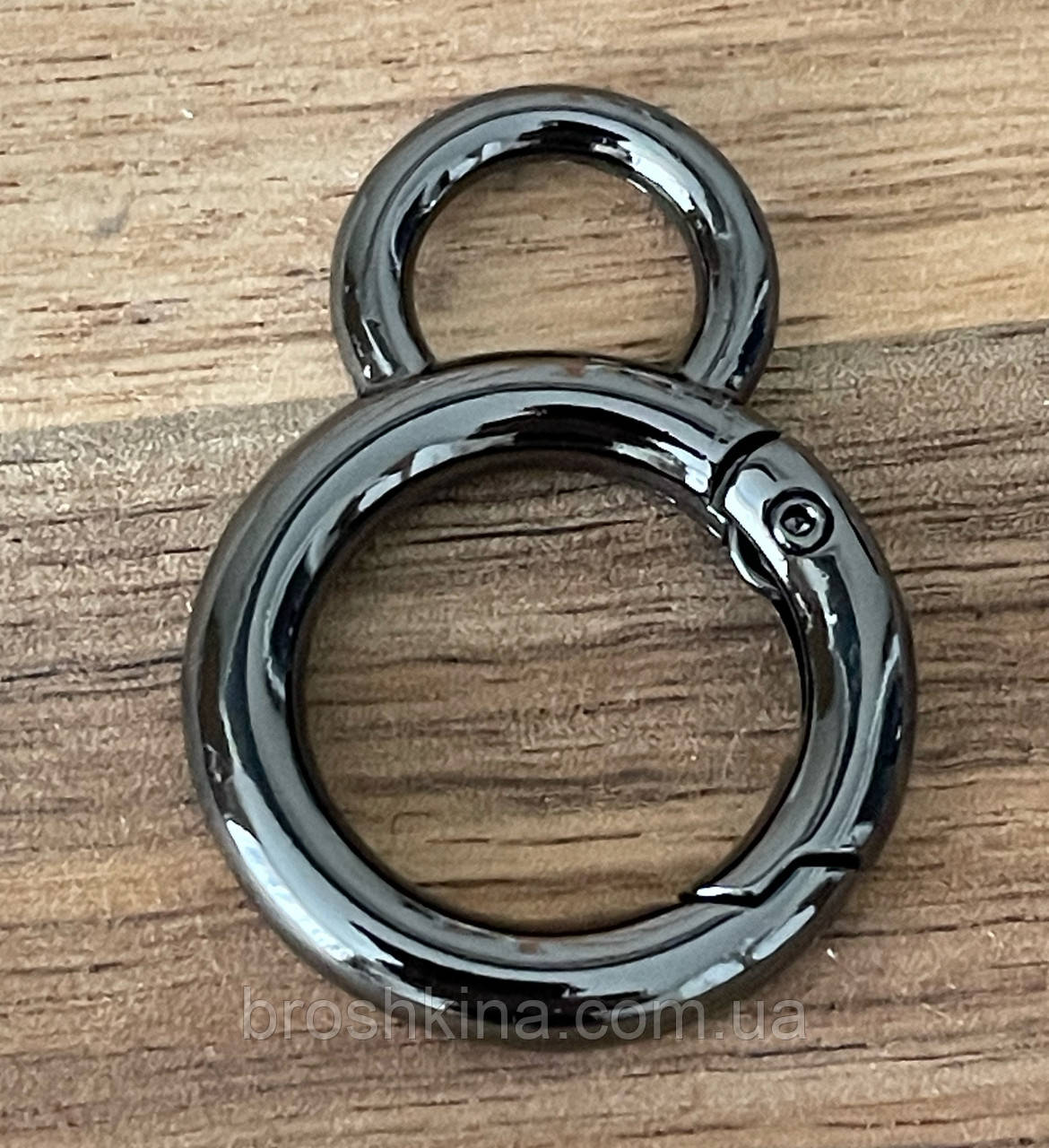 Карабін кільце для сумки Ø всередині 20*5 мм ГРАФІТ, фото 1