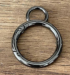 Карабін кільце для сумки Ø всередині 25*4 мм ГРАФІТ