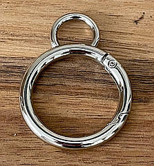 Карабін кільце для сумки Ø всередині 25*4 мм СРІБЛО