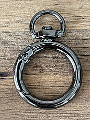 Карабін кільце для сумки Ø всередині 20*3 мм ГРАФІТ