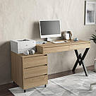 Стіл офісний loft з вбудованою тумбою 160 см Дизайнерські письмові столи з висувними ящиками, фото 3
