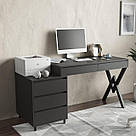 Стіл офісний loft з вбудованою тумбою 160 см Дизайнерські письмові столи з висувними ящиками, фото 5
