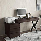 Стіл офісний loft з вбудованою тумбою 160 см Дизайнерські письмові столи з висувними ящиками, фото 6
