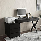 Стіл офісний loft з вбудованою тумбою 160 см Дизайнерські письмові столи з висувними ящиками, фото 7
