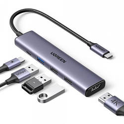 Порт-реплікатор Ugreen CM478 USB Type-C HDMI, USB/3.0, Type-C for charging PD/100W 15495 smart