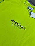 Футболка Vetements Paris France чоловіча салатова бавовна, фото 2