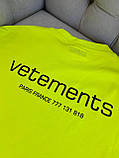 Футболка Vetements Paris France чоловіча салатова бавовна, фото 6