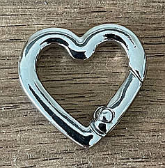 Карабін СЕРЦЕ для сумки Ø всередині 15*2 мм СРІБЛО