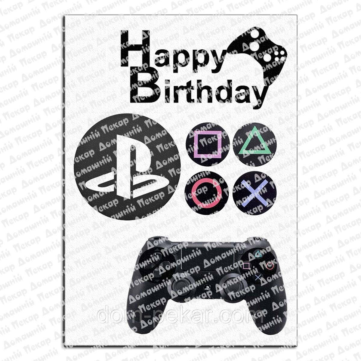 Playstation Плейстейшн приставка вафельна картинка