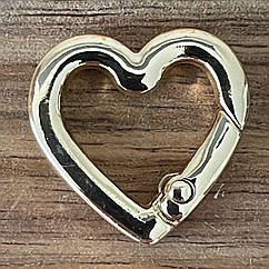 Карабін СЕРЦЕ для сумки Ø всередині 15*2 мм ЗОЛОТО