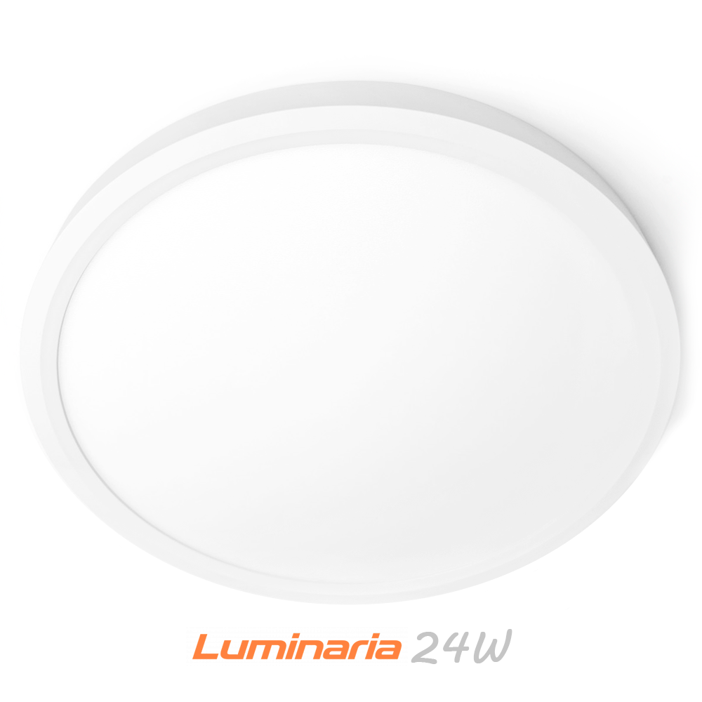 Світильник світлодіодний накладний GLR-24W WHITE Luminaria 5000K 2640Lm 220V IP20 Ø300x23мм 24Вт білий